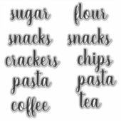 Keuken Pantry Organisatie Script Label Sticker (Voorkant)