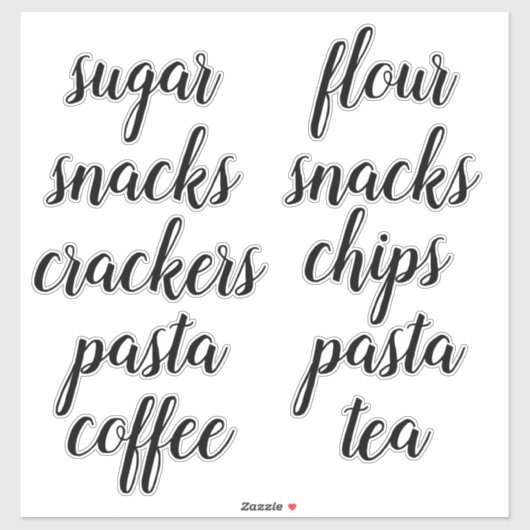 Keuken Pantry Organisatie Script Label Sticker (Vel)