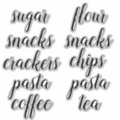 Keuken Pantry Organisatie Script Label Sticker (Voorkant)