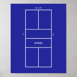 Keuken Pickleballveld Diagram Poster