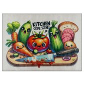 Keuken plaats delict gehakte groenten snijplank (Voorkant)