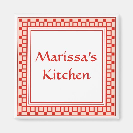 Keuken Pleinen Rood Magneet (Voorkant)