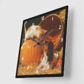 Keuken, pompoen en puppy Wall-klok Vierkante Klok (Hoek)