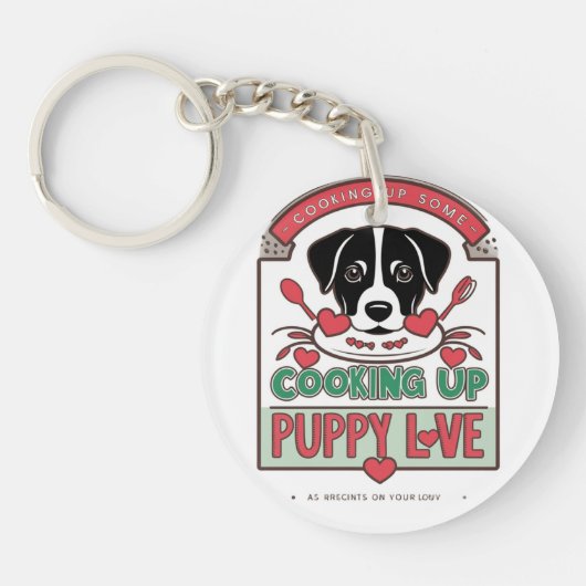 Keuken Pup Vibes Sleutelhanger (Voorkant)