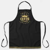 Keuken Queen Gold Crown Custom Naam Schort (Voorkant)