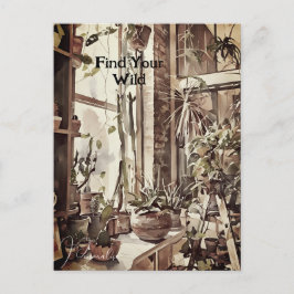  Keuken Raam Tuin Planten Bloemen Briefkaart