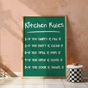 Keuken Regels Trendy Grappig Krijtbord Wall Art Poster