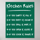 Keuken Regels Trendy Grappig Krijtbord Wall Art Poster (Voorkant)