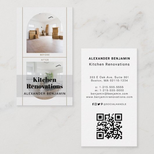 Keuken Renovaties Foto QR Code Visitekaartje (Voorkant / Achterkant)