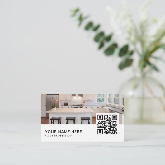 Keuken renovaties slogans Visitekaartje QR-code (Staand voorkant)