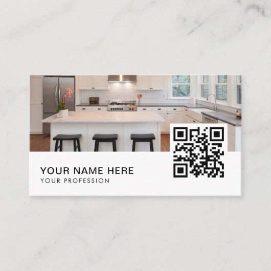 Keuken renovaties slogans Visitekaartje QR-code (Voorkant)