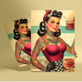 Keuken Restaurant Pin-up Briefkaart