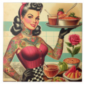 Keuken Restaurant Pin-up Tegeltje (Voorkant)