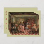  keuken-scène ~ Familie reünuitnodiging Kaart (Voorkant / Achterkant)