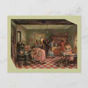  keuken-scène ~ Familie reünuitnodiging Kaart