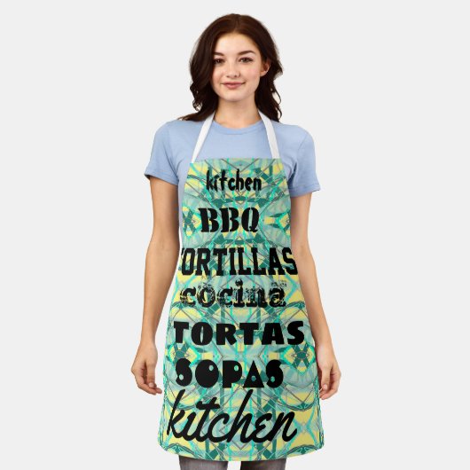 keuken schort (Gedragen)