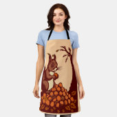 🐿️ Keuken Schort Eekhoorn Herfst (Gedragen)