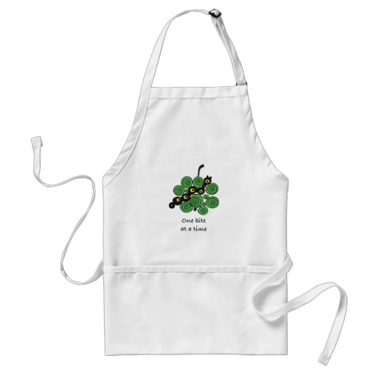 Keuken schort "Eén hapje tegelijk" (Voorkant)