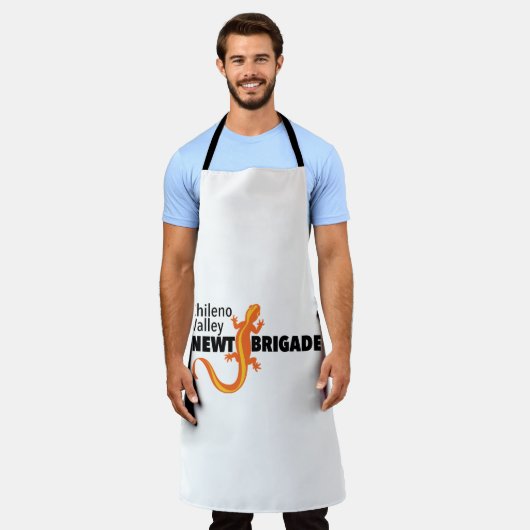 Keuken Schort met Newt Logo (Gedragen)