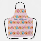 Keuken Schort Roze met Bloemen (Voorkant)
