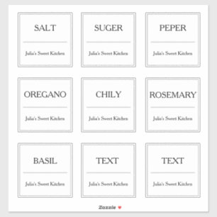 Keuken Spice Jar Label Custom-cut Vinyl Stickers