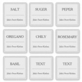 Keuken Spice Jar Label Doorzichtige Stickers (Voorkant)