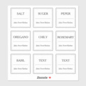 Keuken Spice Jar Label Doorzichtige Stickers (Vel)