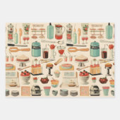 Keuken taarten en gereedschap Retro Inpakpapier Vel (Voorkant 3)