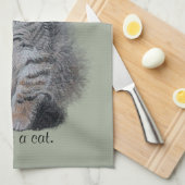 Keuken tabby art: "Het is geen thuis zonder kat" Theedoek (Quarter Fold)