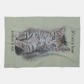 Keuken tabby art: "Het is geen thuis zonder kat" Theedoek (Horizontaal)