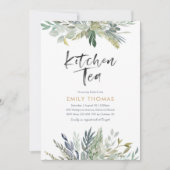 Keuken Tea Party Uitnodiging | groen blad (Voorkant)