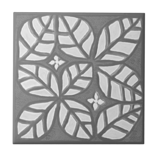 Keuken tegel, Grijs en wit Ovaalblad Tegeltje (Voorkant)