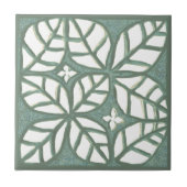 Keuken tegel, Groen en wit Ovaalblad Tegeltje (Voorkant)