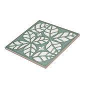 Keuken tegel, Groen en wit Ovaalblad Tegeltje (Zijkant)