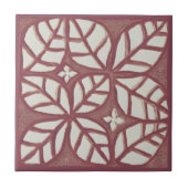 Keuken tegel, Roos Rood en wit blad Tegeltje (Voorkant)