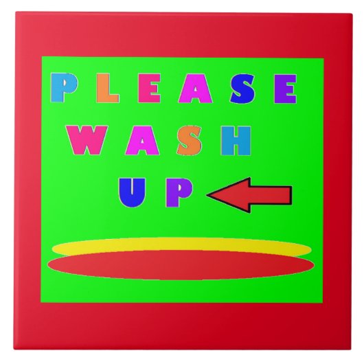 Keuken teken bericht met woorden tegeltje (Voorkant)