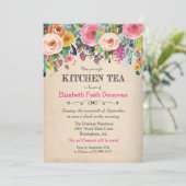 Keuken Thee Bloemen Waterverf Uitnodiging (Staand voorkant)