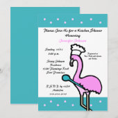 Keuken thema bruidsdouche uitnodiging — Flamingo (Voorkant / Achterkant)
