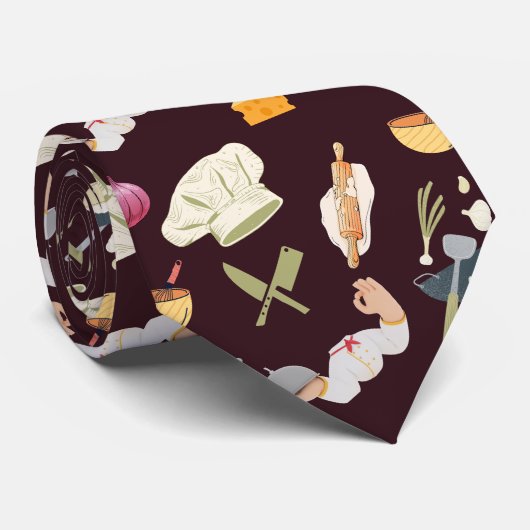 Keuken thema patroon Stropdas (Opgerold)