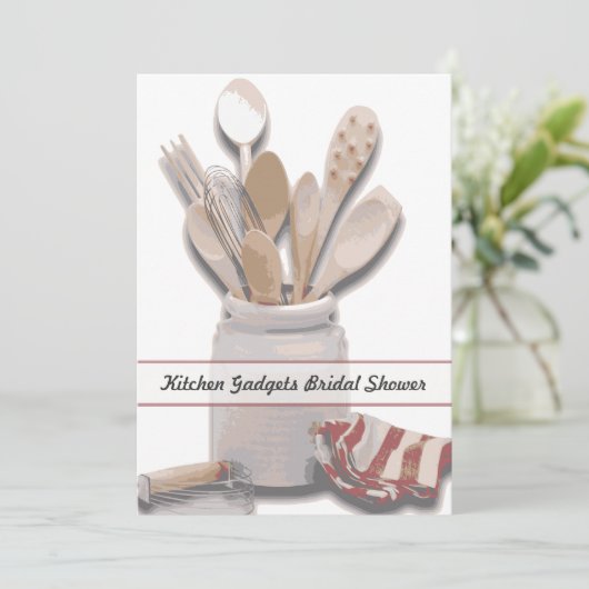 Keuken Thema Vrijgezellenfeest Aangepaste Uitnodig Kaart (Staand voorkant)