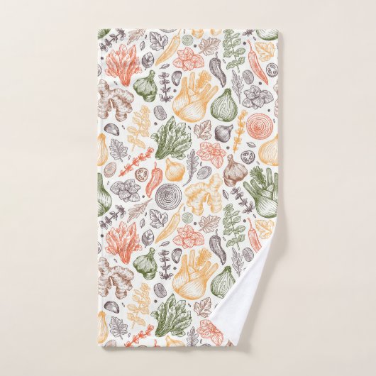 Keuken Tuin Plantaardig Patroon Bad Handdoek (Handdoek)