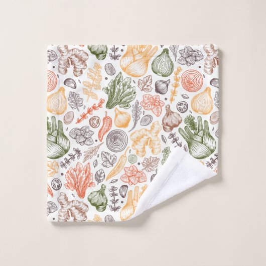 Keuken Tuin Plantaardig Patroon Bad Handdoek (Wasdoekje)