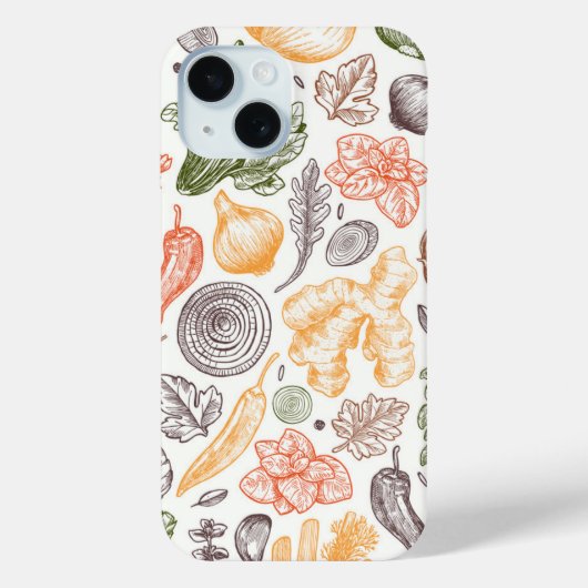 Keuken Tuin Plantaardig Patroon Case-Mate iPhone Case (Achterkant)