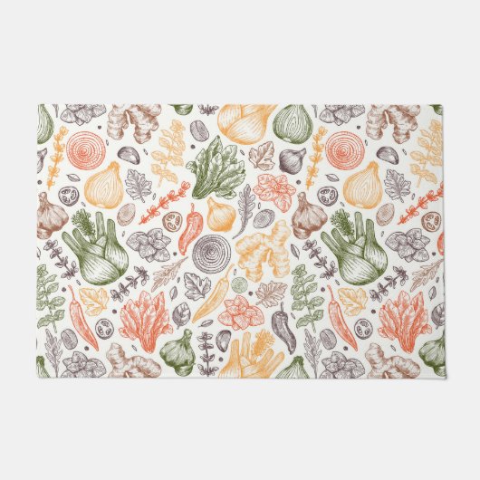 Keuken Tuin Plantaardig Patroon Deurmat (Voorkant)