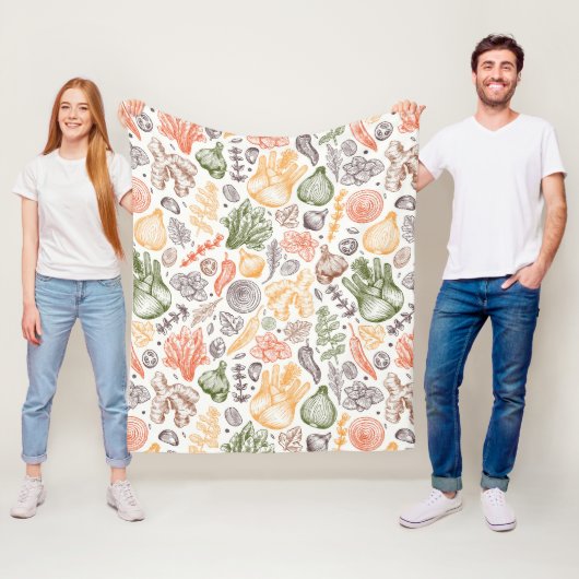 Keuken Tuin Plantaardig Patroon Fleece Deken (In situ)