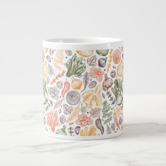 Keuken Tuin Plantaardig Patroon Grote Koffiekop (Voorkant)