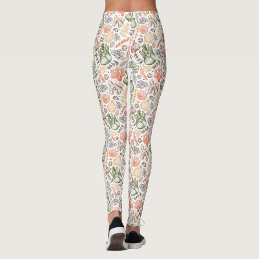 Keuken Tuin Plantaardig Patroon Leggings (Achterkant)