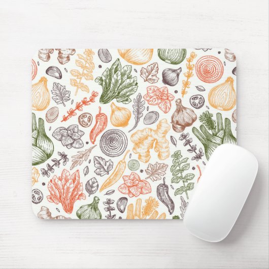 Keuken Tuin Plantaardig Patroon Muismat (Met muis)