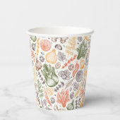 Keuken Tuin Plantaardig Patroon Papieren Bekers (Achterkant)