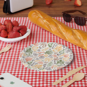 Keuken Tuin Plantaardig Patroon Papieren Bordje